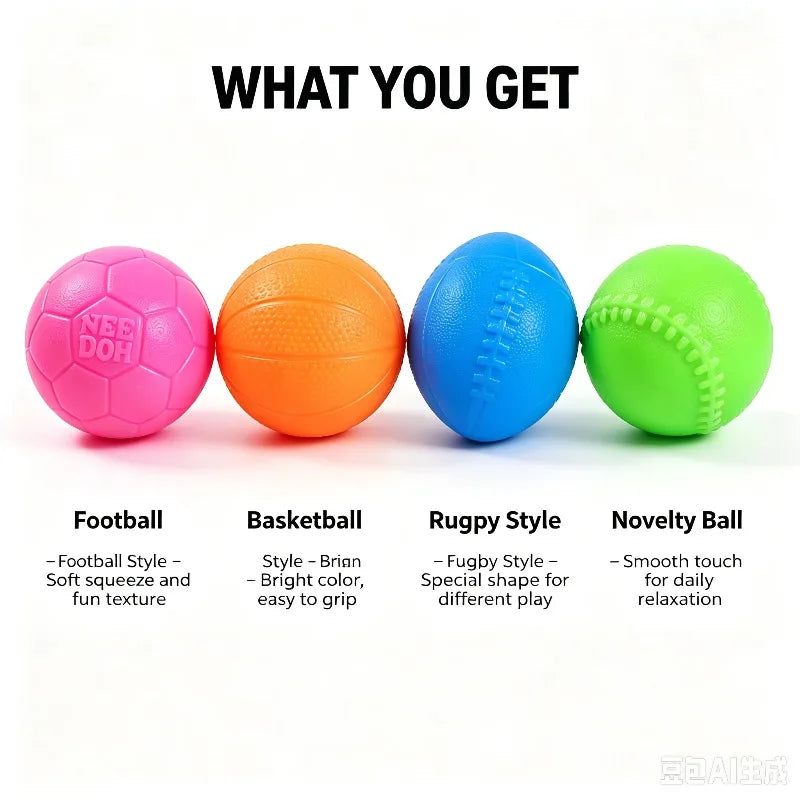 4-in-1 Sports Ball Fidget Squish
